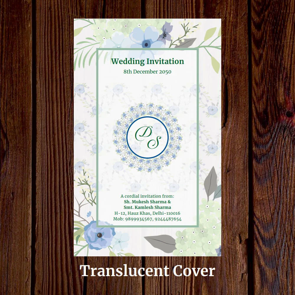 KL2035 Floral Design Translucent Cover Luxury Wedding Card (2 Page) - Image 3