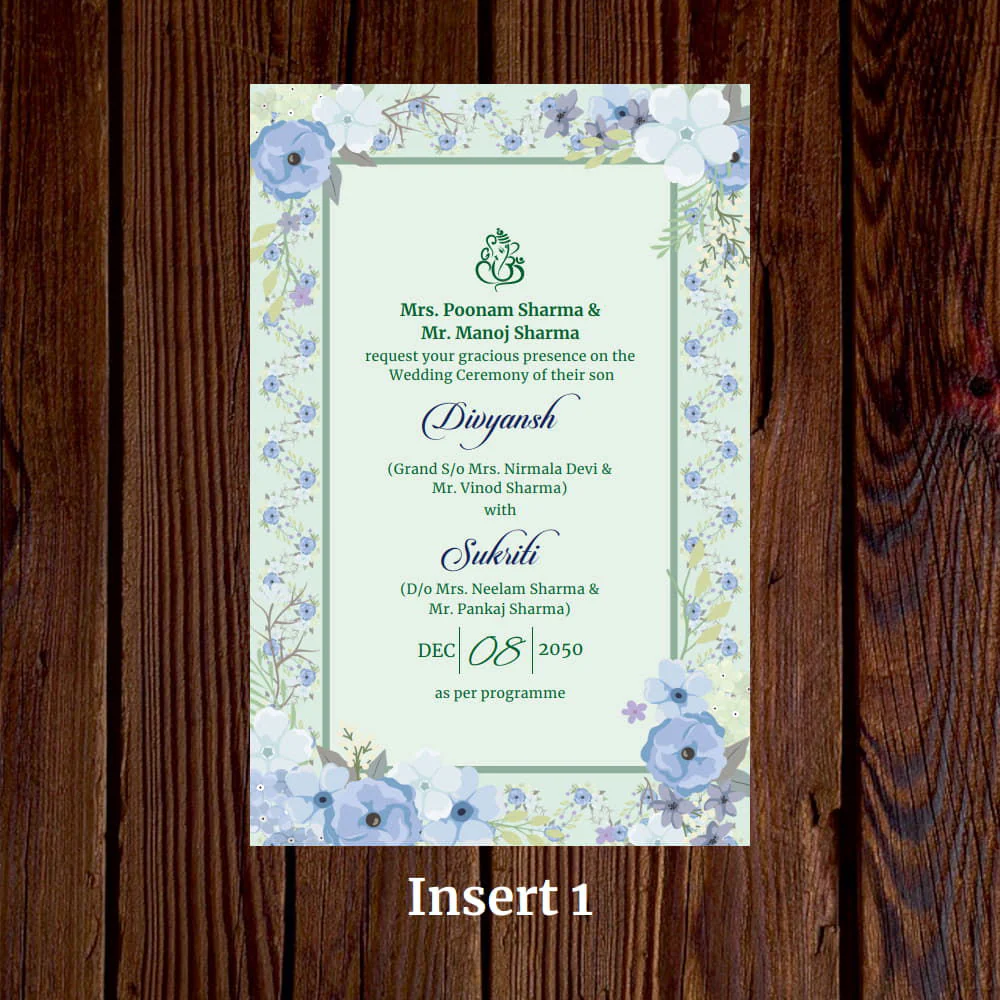 KL2035 Floral Design Translucent Cover Luxury Wedding Card (2 Page) - Image 4