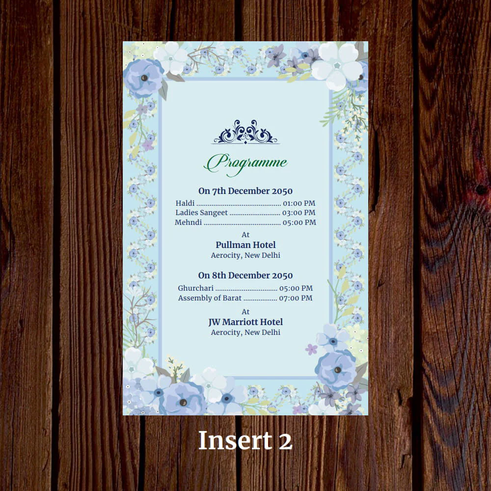 KL2035 Floral Design Translucent Cover Luxury Wedding Card (2 Page) - Image 5