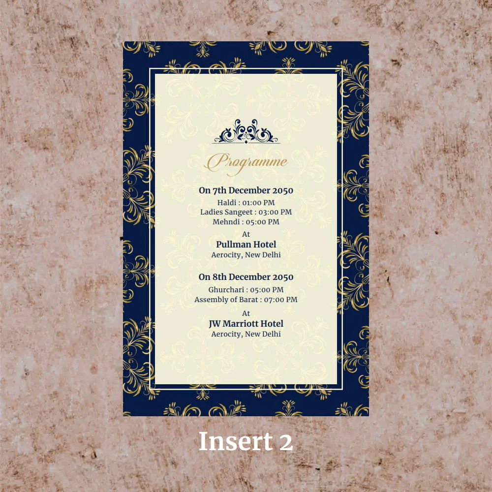 KL2046 Royal Indian Border Translucent Cover Luxury Wedding Card (2 Page) - Image 5