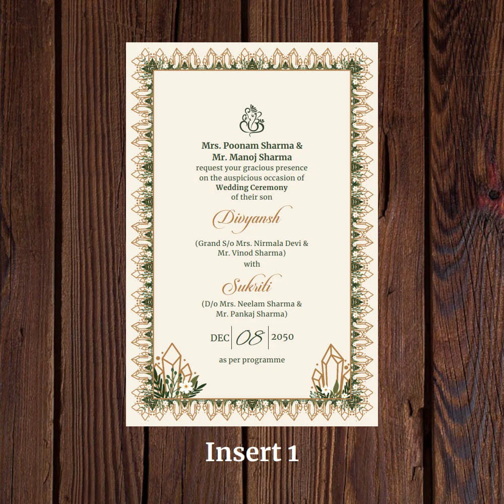 KL2052 Floral Frame Design Translucent Cover Luxury Wedding Card (2 Page) - Image 4