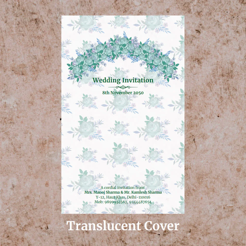 KL2054 Translucent Cover Luxury Wedding Card (2 Page) - Image 3
