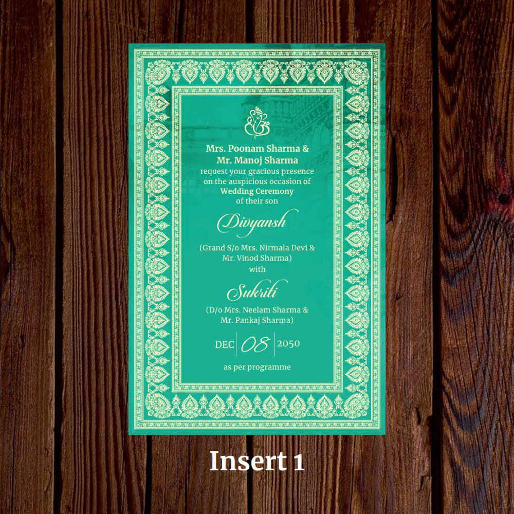 KL2074 Translucent Cover Luxury Wedding Card (2 Page) - Image 4