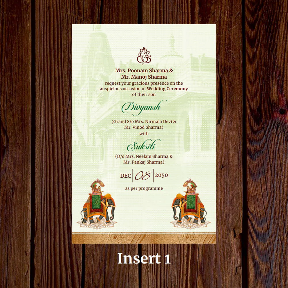 KL2081 Translucent Cover Luxury Wedding Card (2 Page) - Image 4