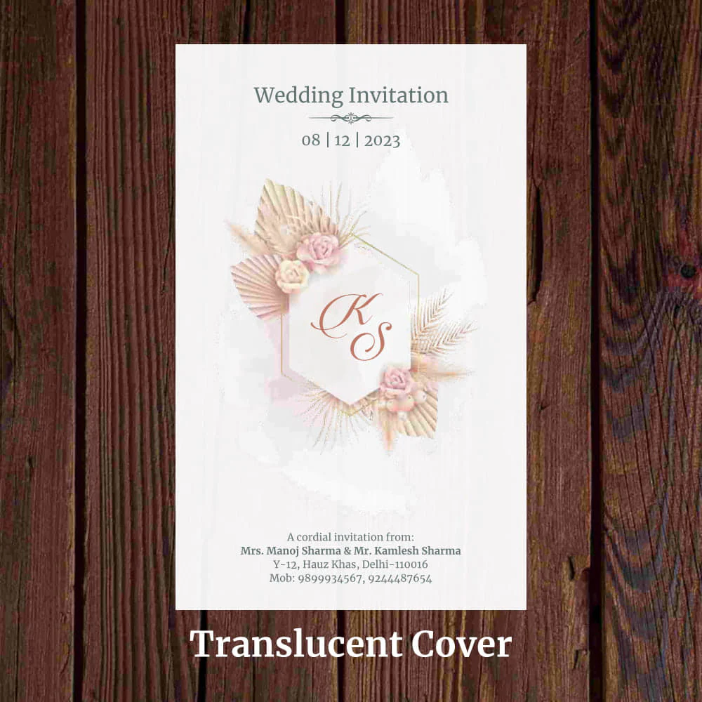 KL2090 Translucent Cover Luxury Wedding Card (2 Page) - Image 3