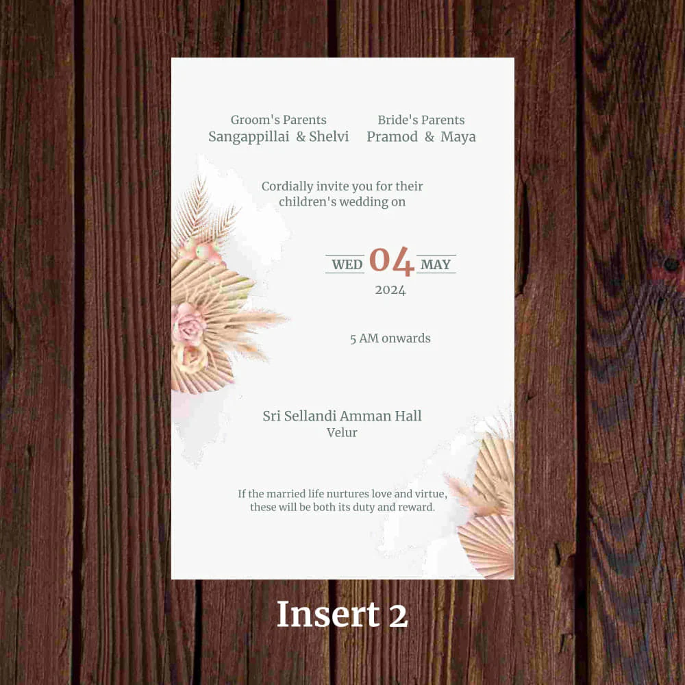 KL2090 Translucent Cover Luxury Wedding Card (2 Page) - Image 5