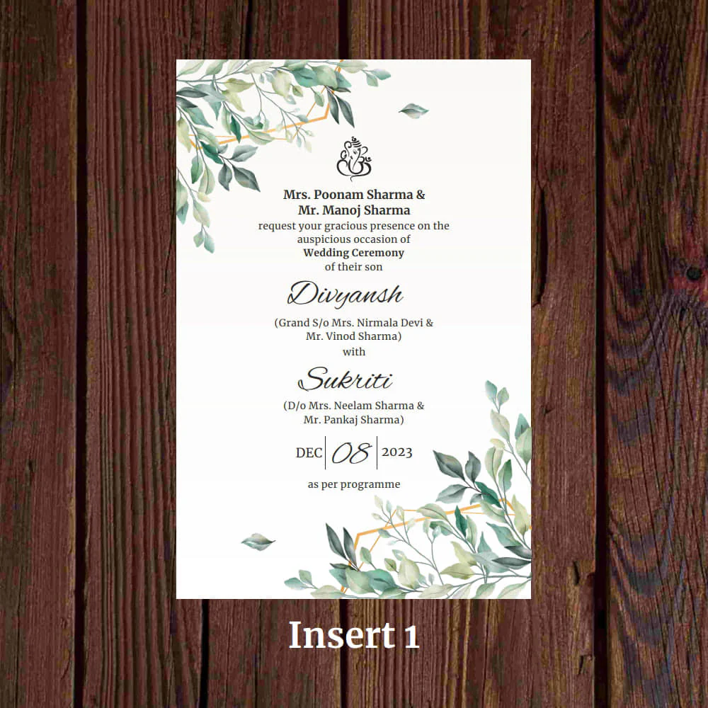 KL2094 Translucent Cover Luxury Wedding Card (2 Page) - Image 4