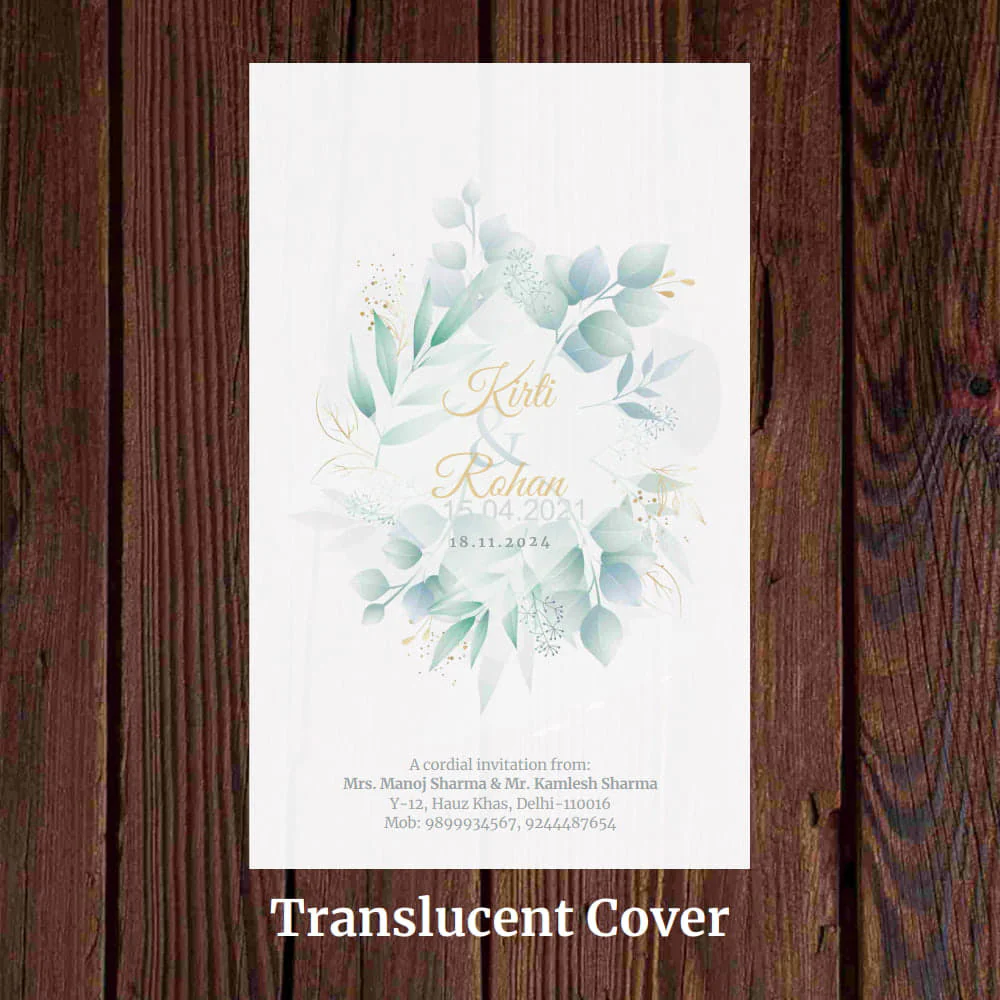 KL2095 Translucent Cover Luxury Wedding Card (2 Page) - Image 3
