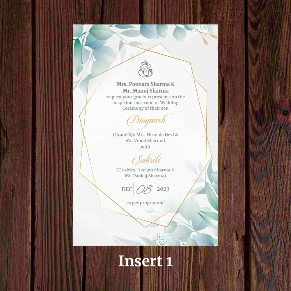 KL2095 Translucent Cover Luxury Wedding Card (2 Page) - Image 4