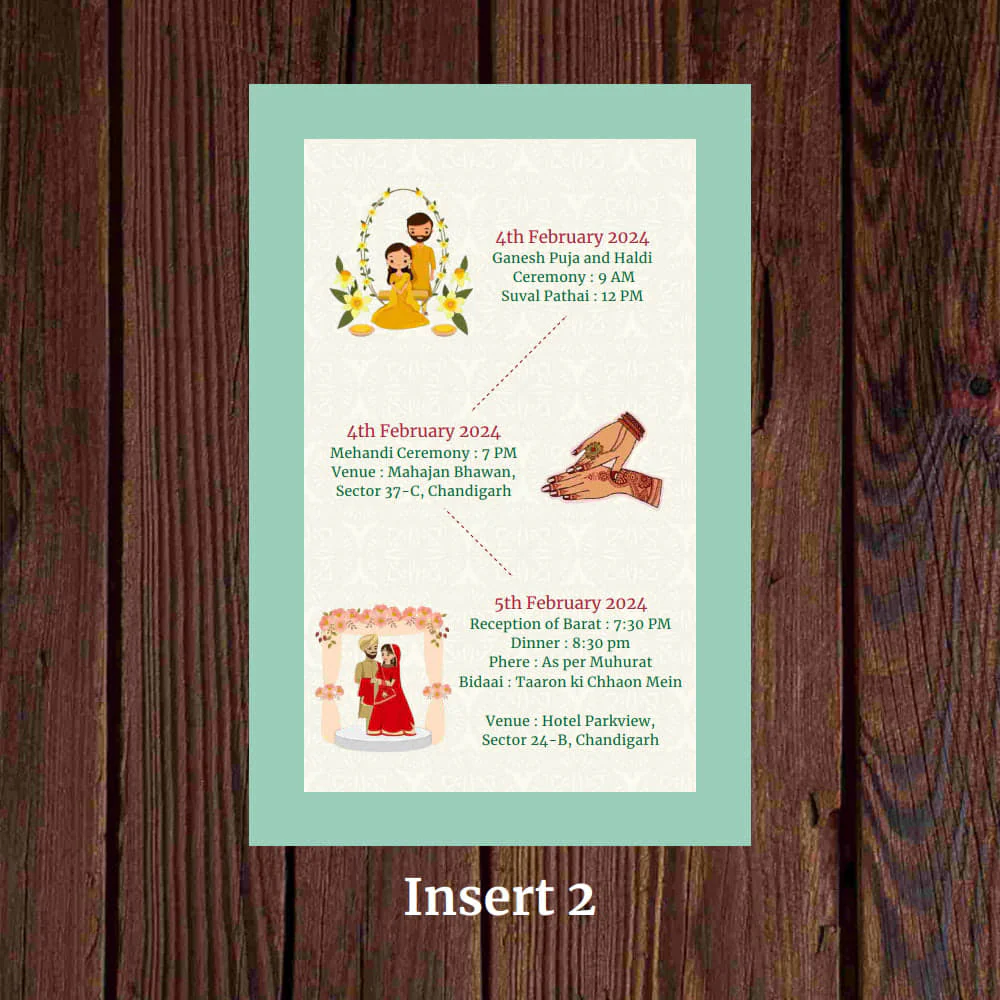 KL2096 Translucent Cover Luxury Wedding Card (2 Page) - Image 5