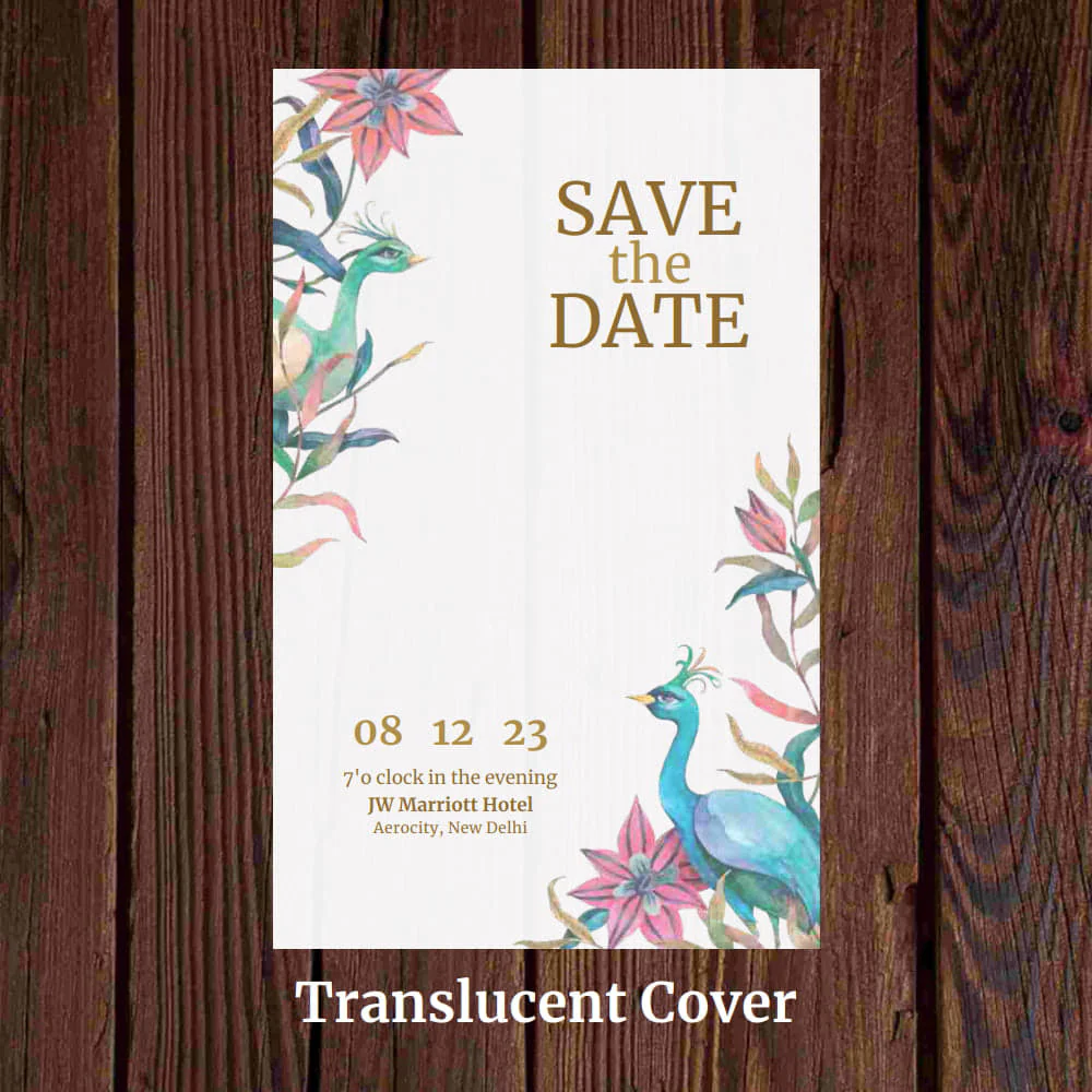 KL2097 Translucent Cover Luxury Wedding Card (2 Page) - Image 3