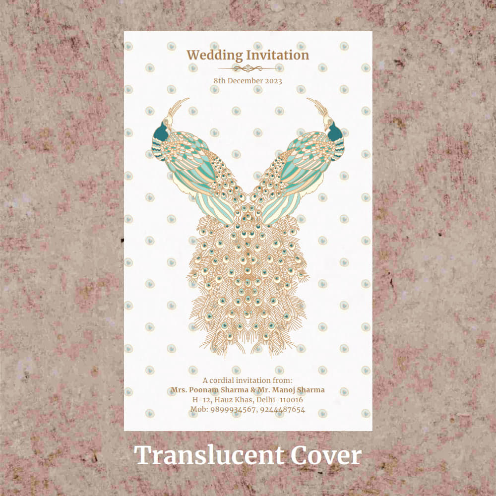 KL2098 Translucent Cover Luxury Wedding Card (2 Page) - Image 3