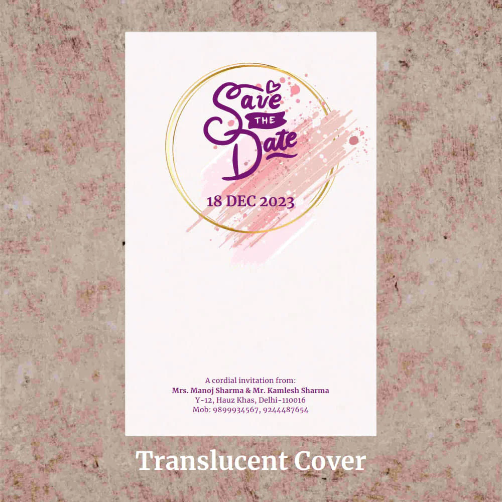 KL2099 Translucent Cover Luxury Wedding Card (2 Page) - Image 3