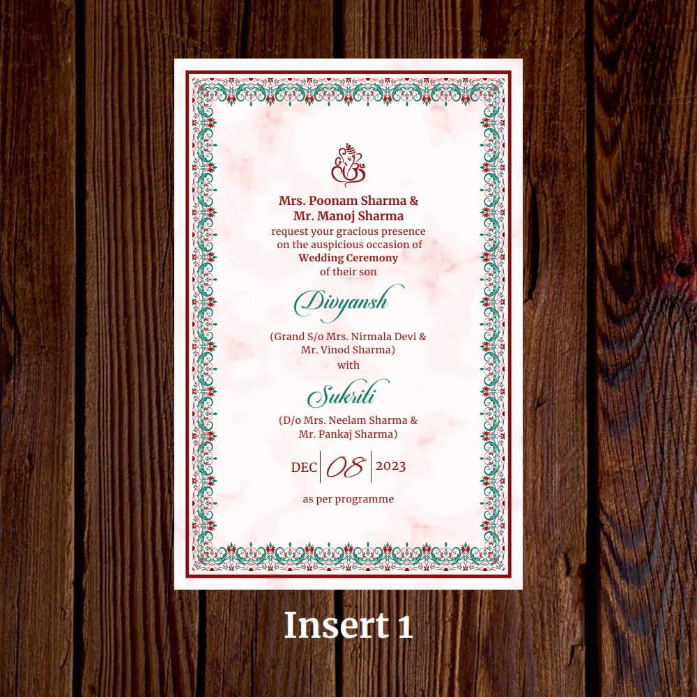 KL2102 Translucent Cover Luxury Wedding Card (2 Page) - Image 4