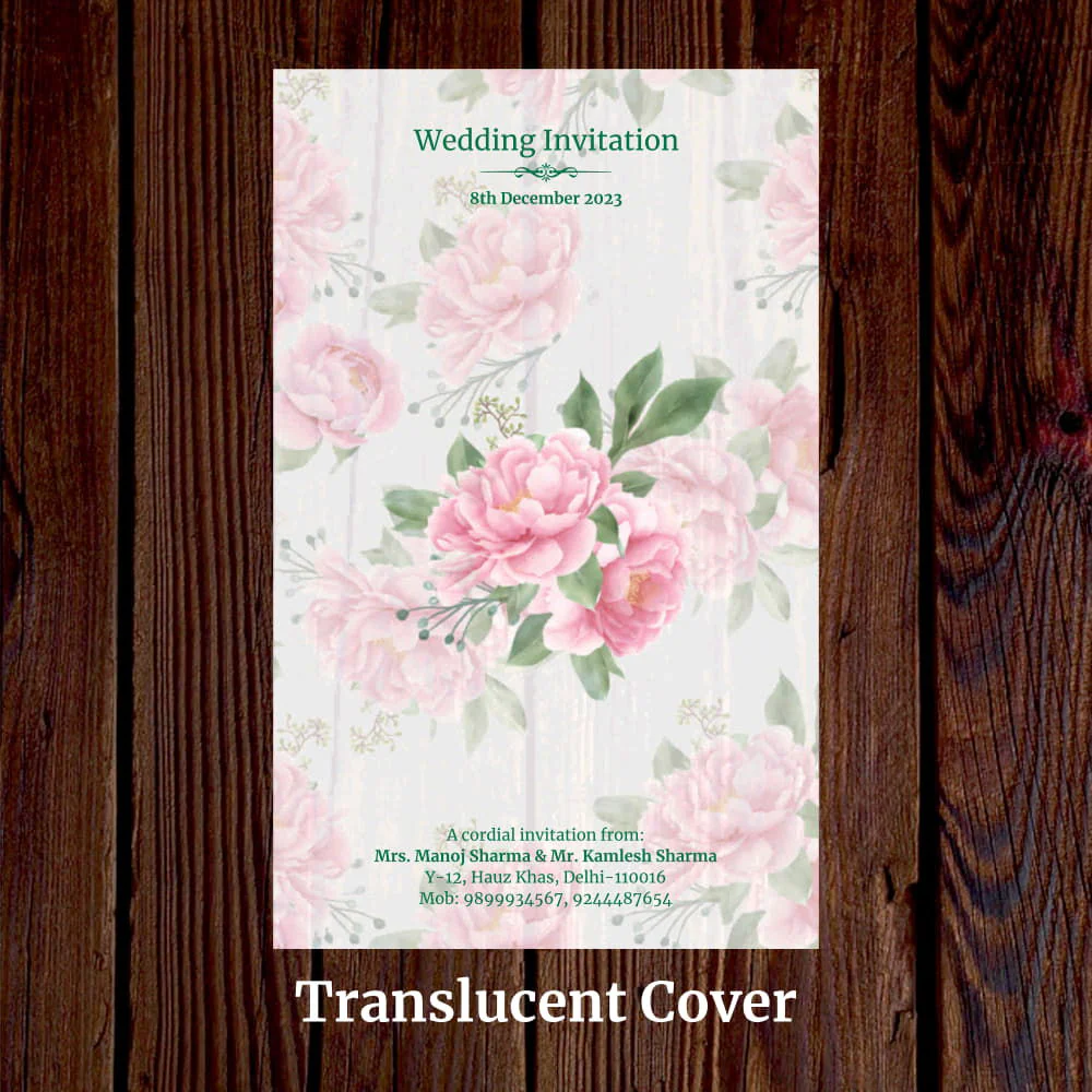 KL2107 Translucent Cover Luxury Wedding Card (2 Page) - Image 3