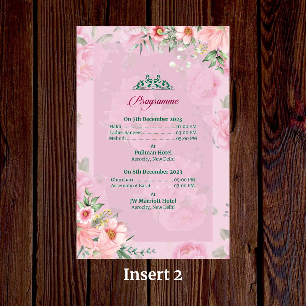 KL2107 Translucent Cover Luxury Wedding Card (2 Page) - Image 5