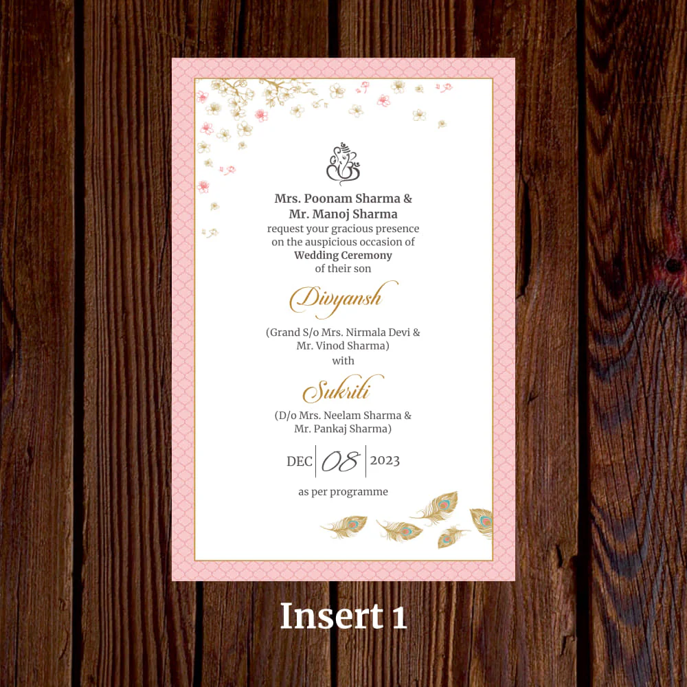 KL2124 Translucent Cover Luxury Wedding Card (2 Page) - Image 4