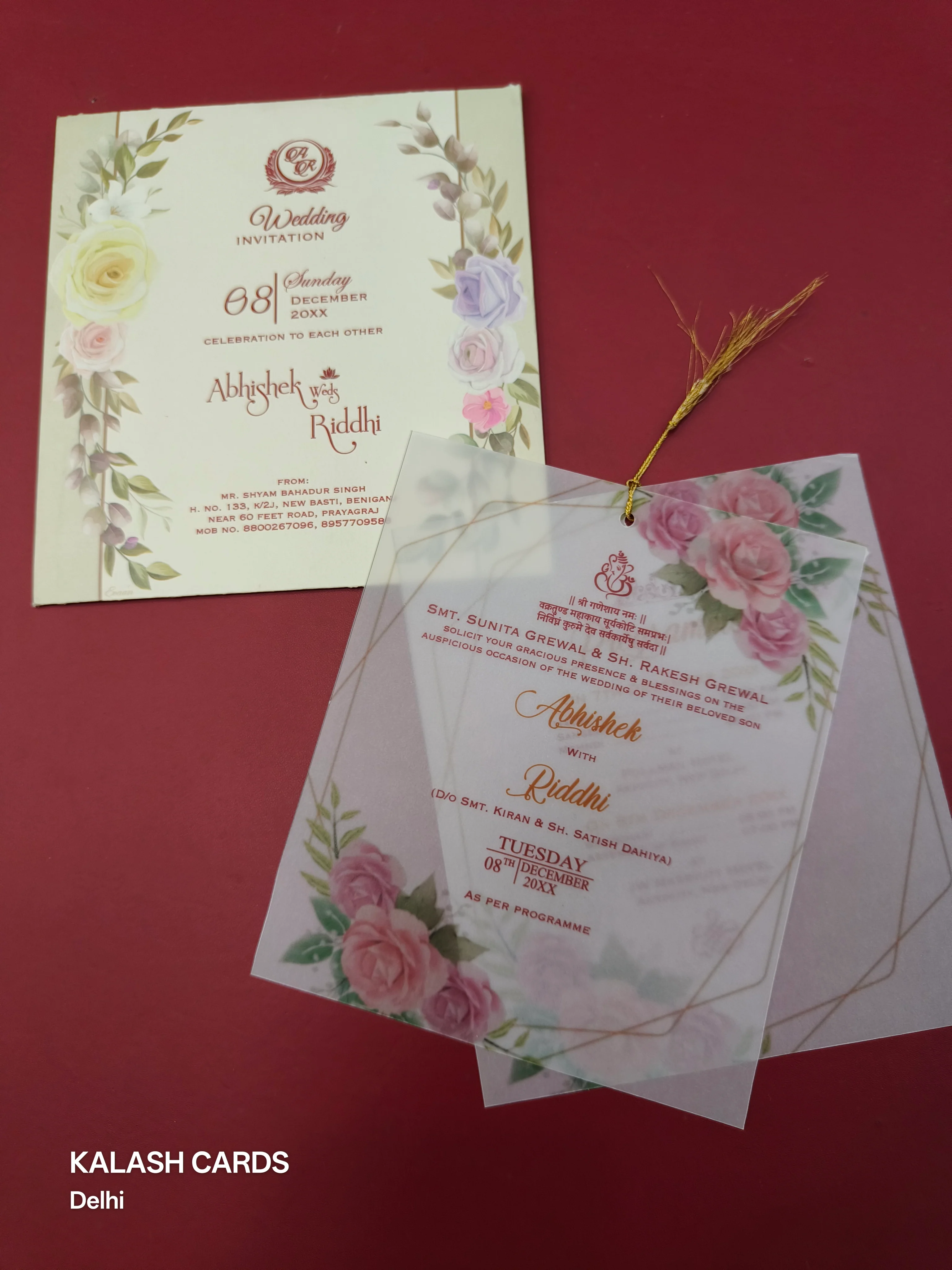 Artisan Mini-Batch Wedding Cards (Min 10 Qty)